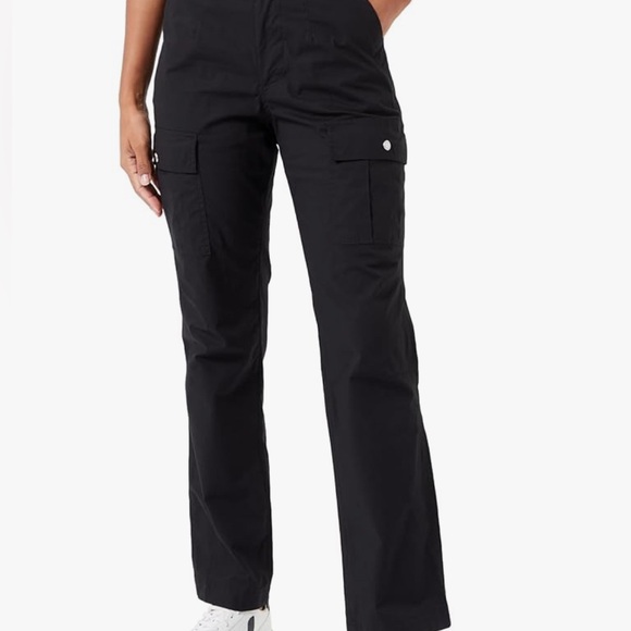 DKNY Cargo Pants Women’s Size 25 Black Straight Leg Pockets - Picture 1 of 5